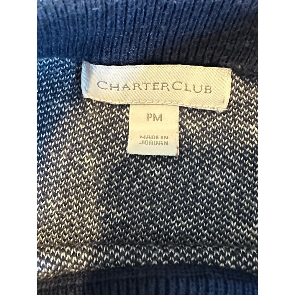 Charter Club Sweater Womens PM Navy Fair Isle Scottie Dog Embellished - Picture 8 of 13